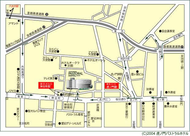 地図：虎ノ門パストラル新館